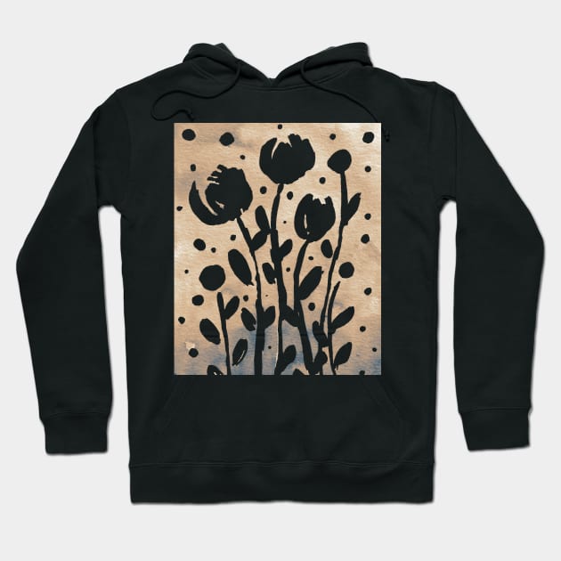 Whimsical watercolor flowers – neutral Hoodie by wackapacka